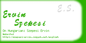 ervin szepesi business card